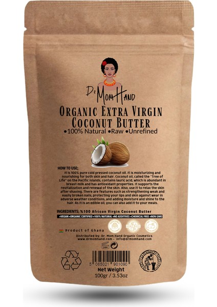 Afrika Ata Tohum Doğal Hindistan Cevizi Yağı 100gr, Ham, Rafine Edilmemiş