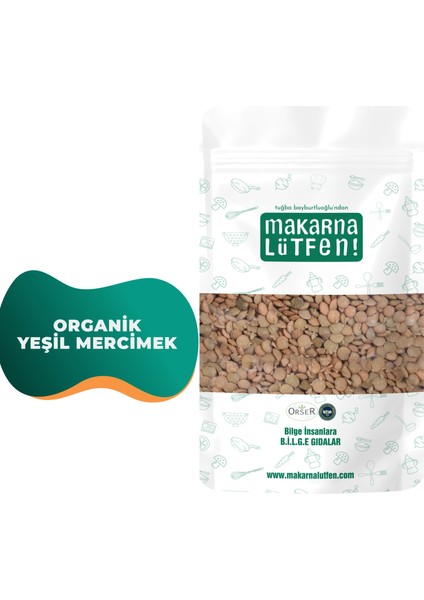 Organik Yeşil Mercimek (250 gram)