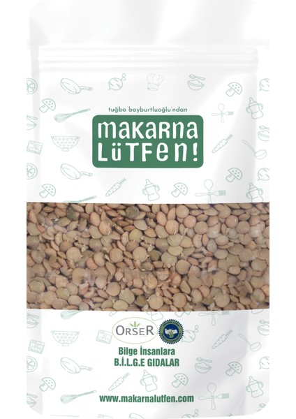 Organik Yeşil Mercimek (250 gram)