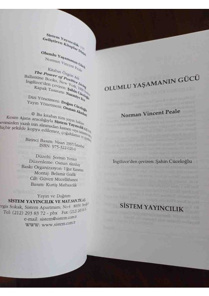 Olumlu Yaşamanın Gücü 1,baski fiyatları