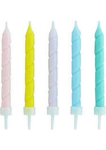 Mum Pastel Makaron Spıral Rengarenk Pk:10 Kl:24
