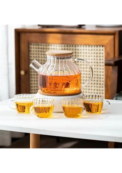 Bambu Zarafeti, Balık Sırtı,dilimli Model 1000 ml Süzgeçli Cam Demlik Bitki Çayları ,borosilikat fırsatları