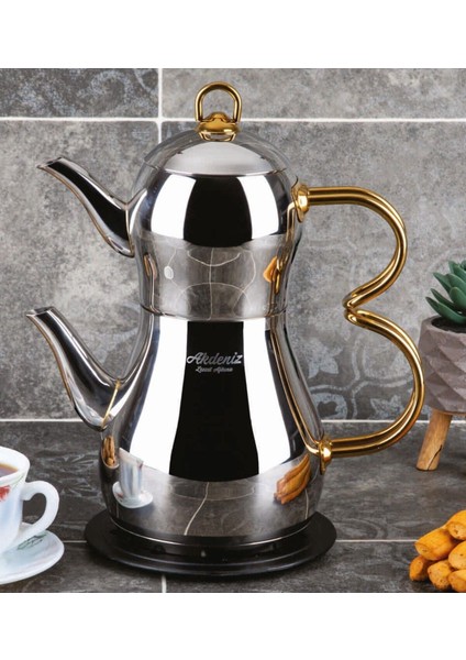 Paslanmaz Çelik Çaydanlık Takımı, Şık ve Dayanıklı Demleme Seti, 1,9 L