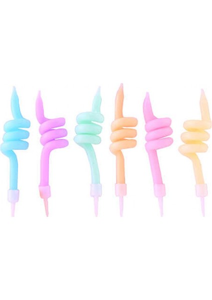 Mum Pastel Makaron Spıral Rengarenk Küçük Pk:6