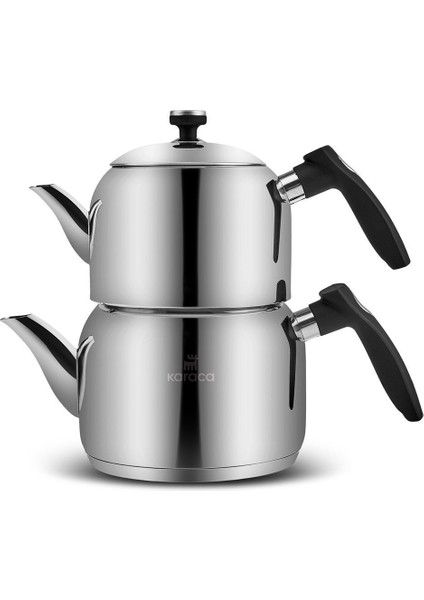 İndüksiyon Tabanlı Midi Çelik Çaydanlık Takımı, şık ve dayanıklı kullanım sağlar fırsatları