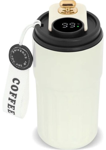 Dijital Led Göstergeli 316 L Palanmaz Çelik 400 Ml Termos Kupa Bardak Çift Yalıtımlı Kahve Fincan