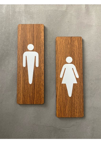 Ceviz Mdf Serisi Wc Kadın&erkek Set Yönlendirme Levhası