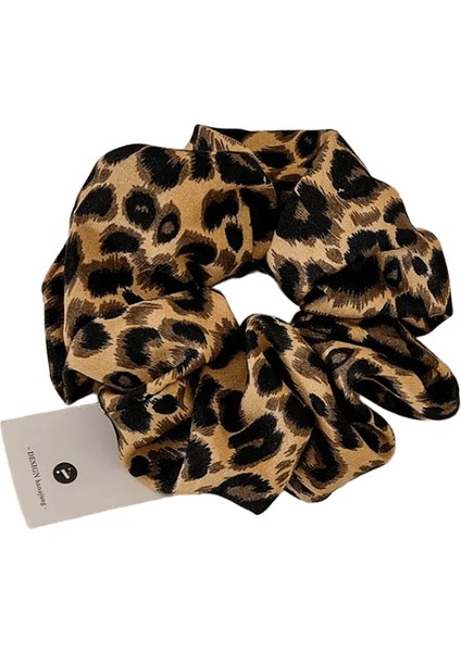 Leopar Baskı Scrunchies Saç Kravat Saç Ipi Yüksek Esneklik Elastik Saç Bandı At Kuyruğu Tutucu Zarif Kadınlar Saç Aksesuarları Color: Koyu Renk (Yurt Dışından)