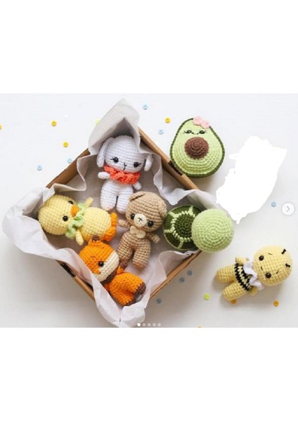 Minik Amigurumi Oyuncaklar (Tilki, Arı, Tosbik, Ayıcık, Tavşan, Civciv)