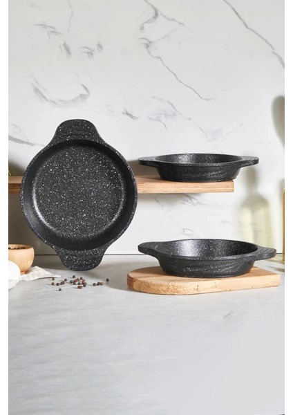 3'lü Döküm Granit Sahan Set 16-18-20 cm