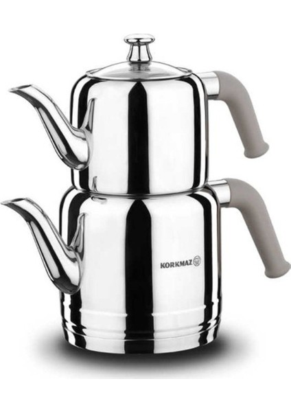 Bej Paslanmaz Çelik Çaydanlık Takımı, Şık ve Kullanışlı Ev Gereçleri Seti