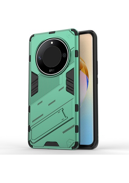 Honor X50/X9B 5g/magic6 Lite 5g Pc+Tpu Darbeye Dayanıklı Telefon Kılıfı Gizli Destekli Arka Kapak-Yeşil (Yurt Dışından)