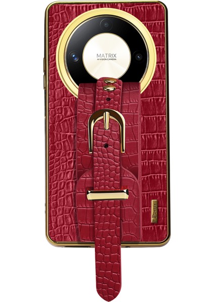 Honor X9B 5g Telefon Kılıfı Timsah Doku Bileklik Kickstand Kapak (Yurt Dışından)
