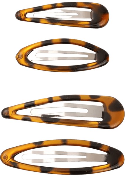 4pcs Vintage Leopar Baskı Yapıştırıcı Oval Saç Klipsleri Akrilik Saç Tokası Sevimli Kore Cazibesi Bb Saç Klips Y2K Saç Aksesuarları: 4pcs (Yurt Dışından)
