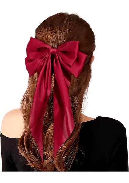 Zarif Katı Büyük Yay Şerit Saç Klip Kadınlar Için Kız Tatlı Saç Bantları Yumuşak Saten Toka Saç Kavrama Moda Saç Aksesuarlarırenk:yeşil (Yurt Dışından)