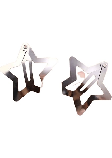 10/25/50/100/200PCS Y2K Gümüş Yıldız Saç Klipleri Kızlar Için Metal Snap Klip Saç Tokaları Ettes Saç Kavrama Mücevher Saç Aksesuarları Renk: 100PCS (Yurt Dışından)