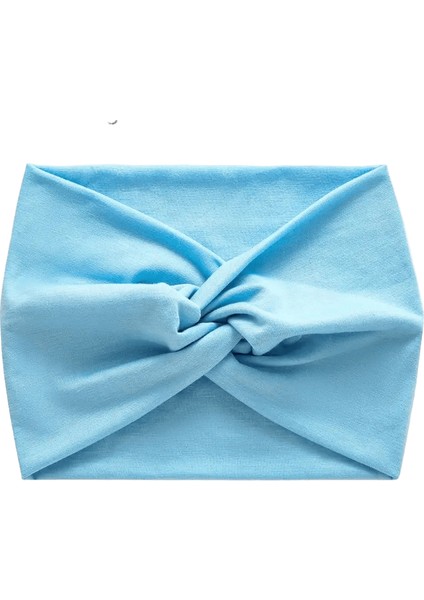 Saç Aksesuarları Bükülmüş Ekstra Geniş Kalın Geniş Kafa Bantları Türban Egzersiz Kafası Kafa Sarar: Açık Mavi (Yurt Dışından)