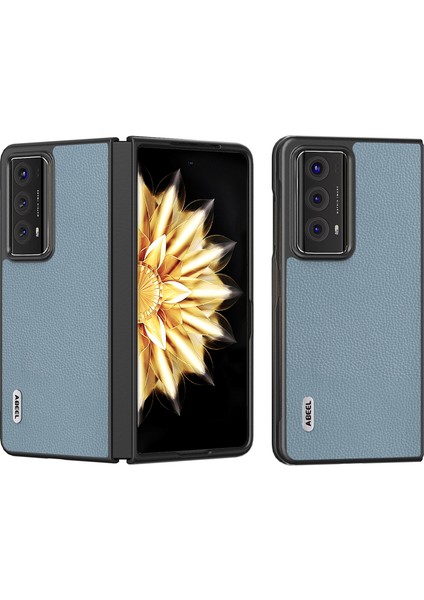 Honor Magic V2 Litchi Doku Telefon Kılıfı Sığır Derisi Deri Kaplamalı Pc Anti-Damla Kapak (Yurt Dışından)