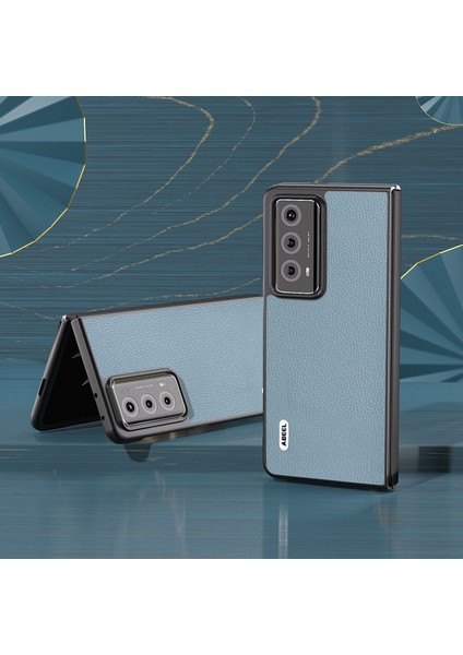 Honor Magic V2 Litchi Doku Telefon Kılıfı Sığır Derisi Deri Kaplamalı Pc Anti-Damla Kapak (Yurt Dışından)
