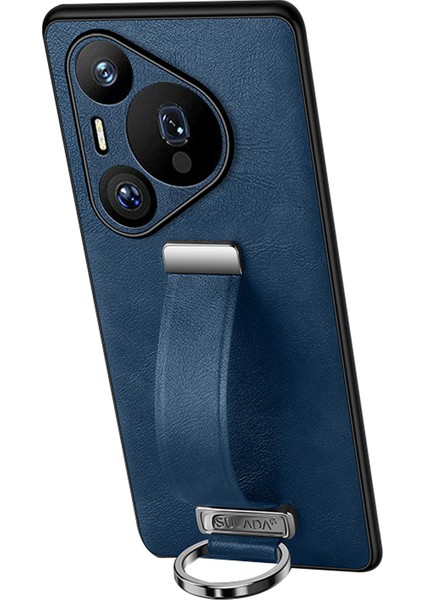 Huawei Pura 70 Pro Bileklik Kickstand Deri Arka Telefon Kapağı (Yurt Dışından)