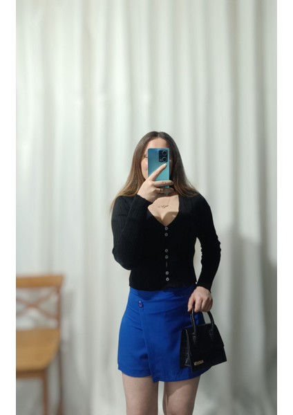 Kadın Mavi Şort Etek