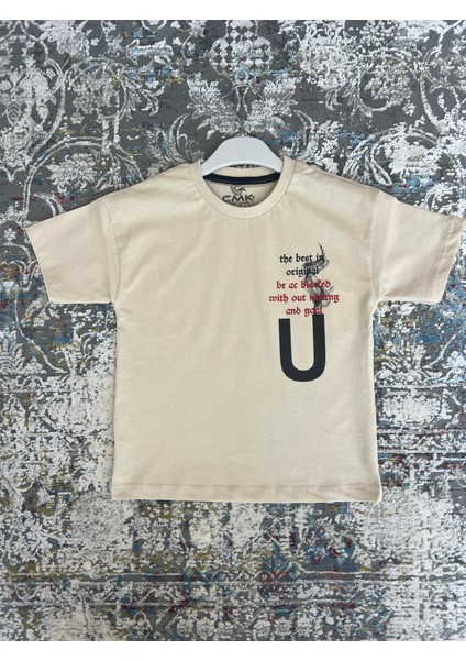 Erkek Çocuk Baskılı %100 Pamuk Yazlık Tişört | Rahat Kalıp Kısa Kollu Çocuk T-Shirt