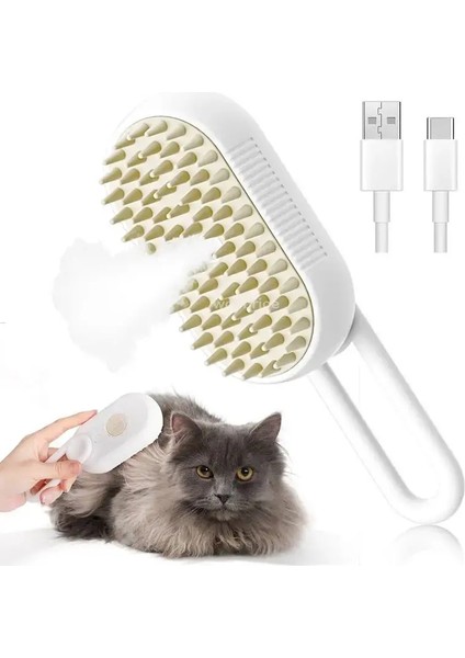 3 In1 Elektrikli Buharlı Kedi Tımar Fırçası, Gevşek Saçları Çıkarmak Için Buharda Buhar (Yurt Dışından)