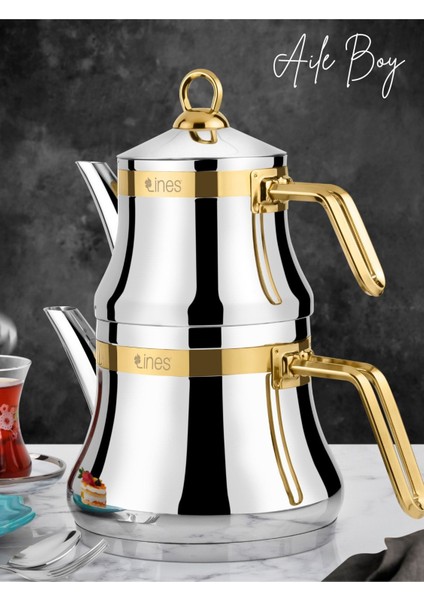 Paslanmaz Çelik Çaydanlık, Şık ve Dayanıklı, 2.99L, Gümüş Renk