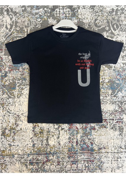 Erkek Çocuk Baskılı %100 Pamuk Yazlık Tişört | Rahat Kalıp Kısa Kollu Çocuk T-Shirt