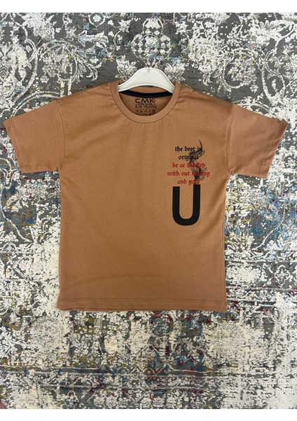 Erkek Çocuk Baskılı %100 Pamuk Yazlık Tişört | Rahat Kalıp Kısa Kollu Çocuk T-Shirt