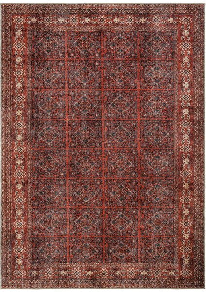 Private Bordo Eskitme Vintage Halı Etnik Desen Otantik Şönil Halı Yıkanabilir Salon Halısı