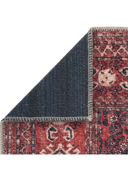 Private Bordo Eskitme Vintage Halı Etnik Desen Otantik Şönil Halı Yıkanabilir Salon Halısı