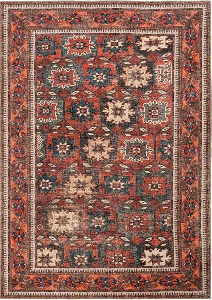 Private Bordo Halı Etnik Desen Dokuma Şönil Halı Yıkanabilir Eskitme Vintage Salon Halısı