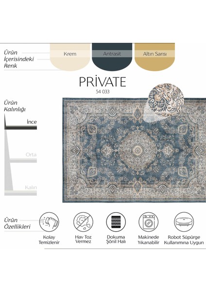 Private Krem Etnik Dokuma Şönil Halı Yıkanabilir Eskitme Vintage Göbekli Salon Halısı fiyatları
