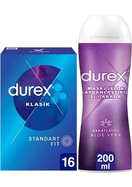Klasik Prezervatif 16LI + Aloe Vera Masaj Jeli 200 ml