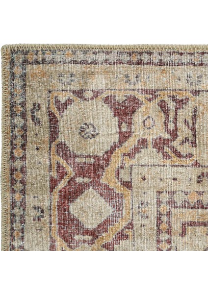 Private Krem Eskitme Vintage Halı Yolluk Etnik Desen Şönil Halı Yıkanabilir Salon Halısı fırsatları