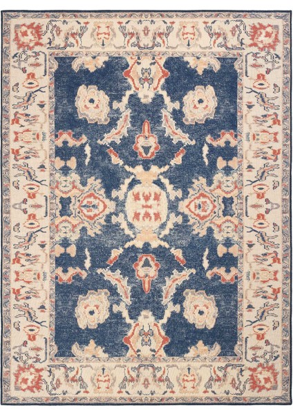 Private Krem Eskitme Vintage Halı Yolluk Etnik Desenli Şönil Halı Yıkanabilir Salon Halısı