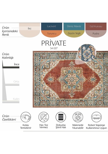 Private Bej Etnik Desenli Otantik Şönil Halı Yıkanabilir Eskitme Göbekli Salon Halısı fiyatları