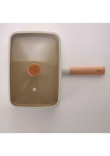 Fika Cam Kapaklı Dikdörtgen 29 cm Bej Tava fırsatları