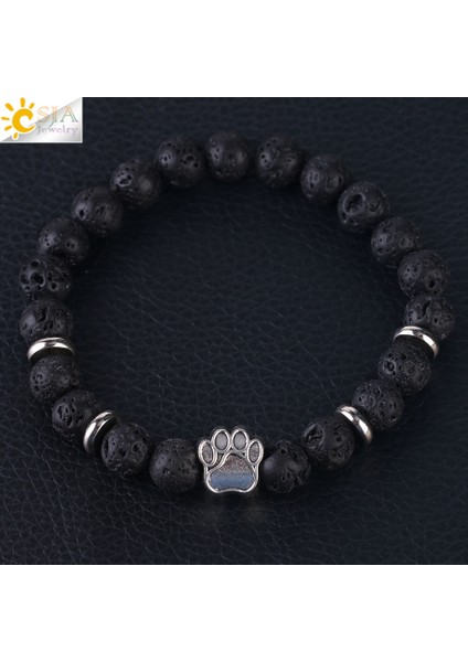 Lav Csja Sıcak Satış Doğal Taş Ayı Pençesi Bileklik Mala Boncuk Yoga Mor Kristal Lav Taşı Kuvars Esnek Halat Kadın Erkek Bilezikler F449 (Yurt Dışından)
