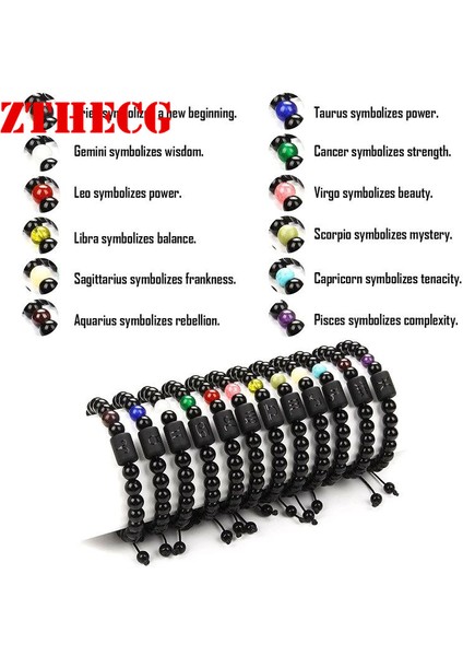 19CM Tarzı Boğa Burcu 2021 Yeni Trend Erkek Boncuk Bileklik On Ikizler Ayarlanabilir Takı Doğal Taş Obsidiyen Çift Bilezik Kadın (Yurt Dışından) fırsatları