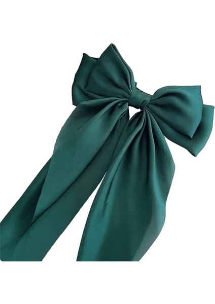 Zarif Katı Büyük Yay Şerit Saç Klip Kadınlar Için Kız Tatlı Saç Bantları Yumuşak Saten Toka Saç Kavrama Moda Saç Aksesuarlarırenk:yeşil (Yurt Dışından)