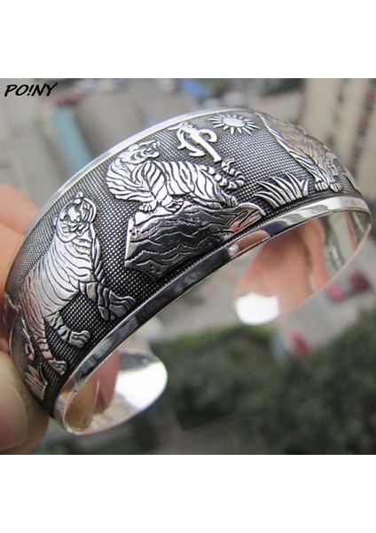 Koyu Altın Şık Vintage Boho Stil Fil Tibet Tibet Totem Bilezikler Zarif Yuvarlak Metal Kolluk Bilezikler Kadın Mücevherat (Yurt Dışından)