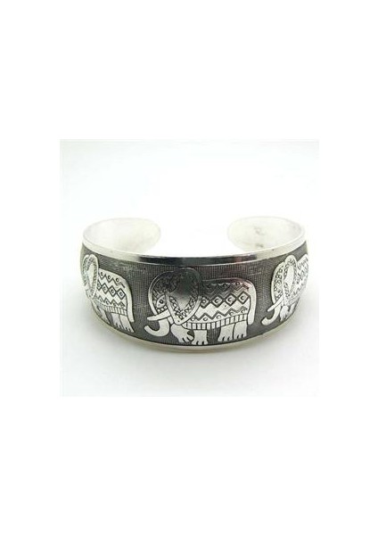Koyu Altın Şık Vintage Boho Stil Fil Tibet Tibet Totem Bilezikler Zarif Yuvarlak Metal Kolluk Bilezikler Kadın Mücevherat (Yurt Dışından)
