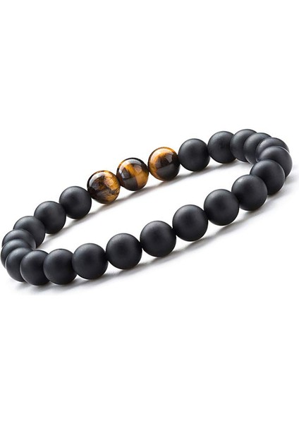 Siyah Mat2 Moda 8mm Kaplan Gözü Taş Boncuklu Bilezik Beyaz Howlit Doğal Taş Uzun Mesafe Çift Bilezikleri Şans Yoga Bileziği Erkekler Için (Yurt Dışından) indirimleri