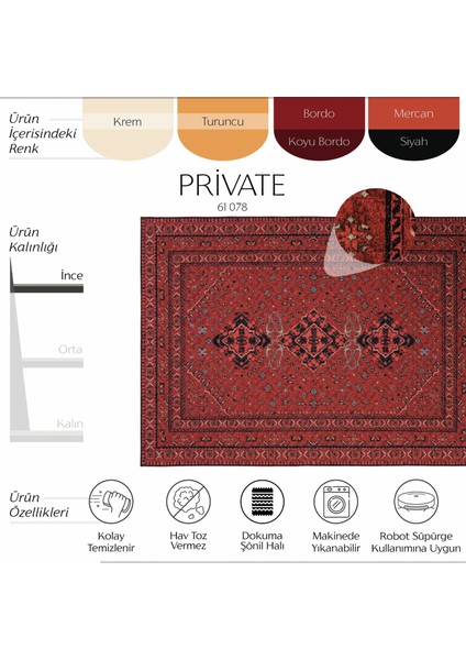Private Bordo Eskitme Vintage Halı Etnik Desen Otantik Şönil Halı Yıkanabilir Salon Halısı fiyatları