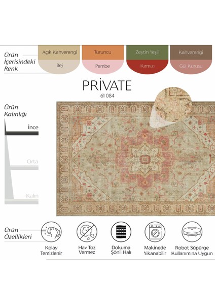 Private Bej Eskitme Vintage Halı Etnik Otantik Dokuma Şönil Halı Yıkanabilir Salon Halısı fiyatları
