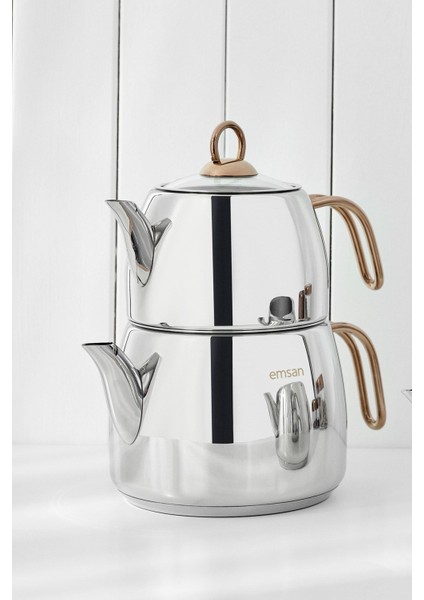 Midi İndüksiyon Çaydanlık Takımı, paslanmaz çelik, şık ve kullanışlı set fiyatları