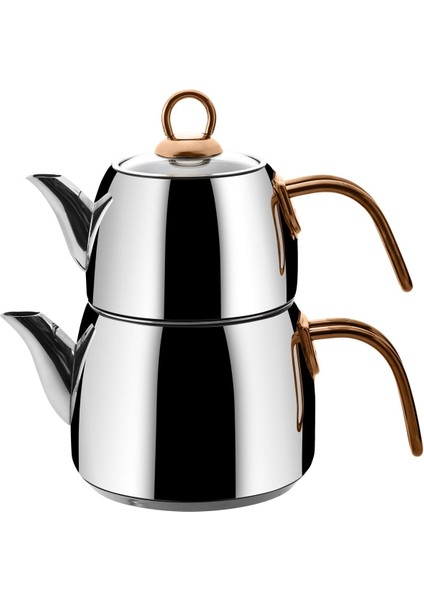 Midi İndüksiyon Çaydanlık Takımı, paslanmaz çelik, şık ve kullanışlı set modelleri