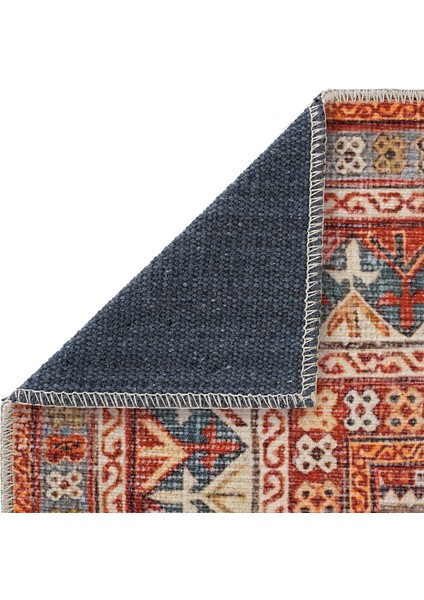 Private Turuncu Eskitme Vintage Halı Etnik Dokuma Şönil Halı Yıkanabilir Salon Halısı indirimleri